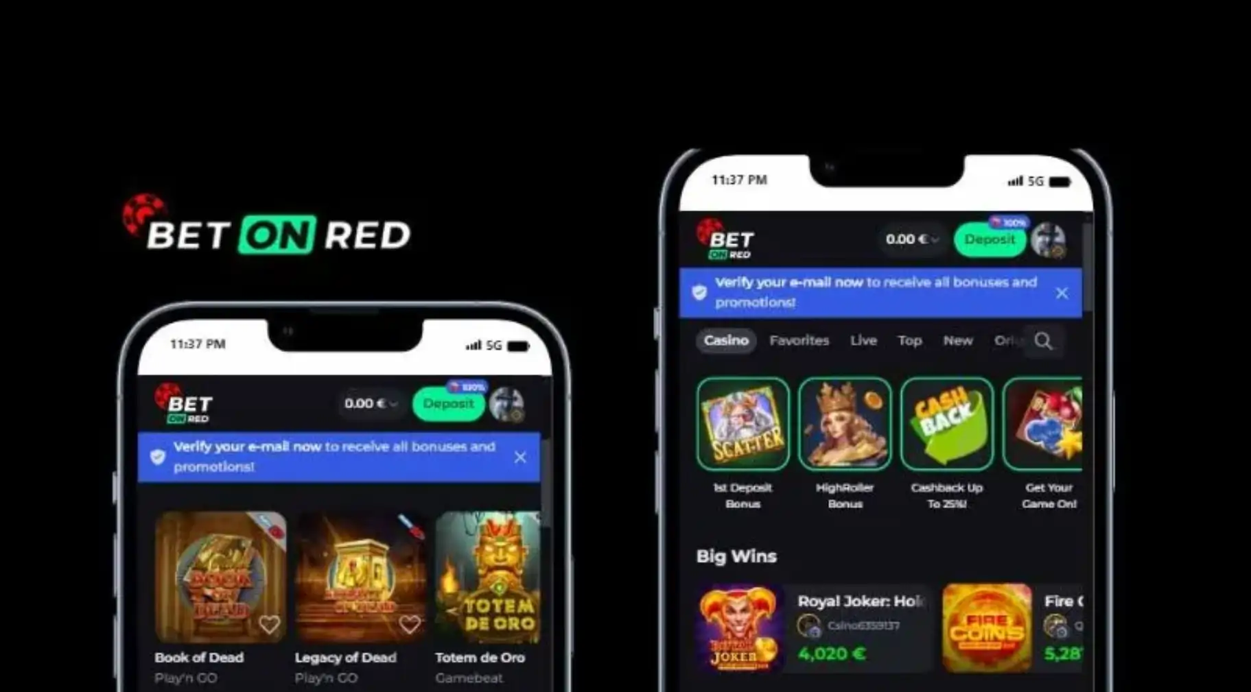 BetOnRed Casino App Screenshot